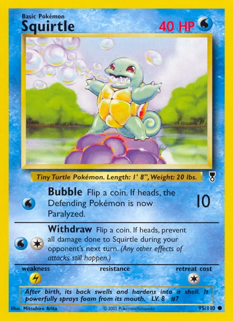 Squirtle, a Pokémon card