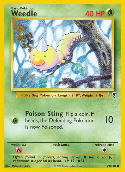 Weedle, a Pokémon card