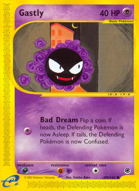 Gastly, a Pokémon card