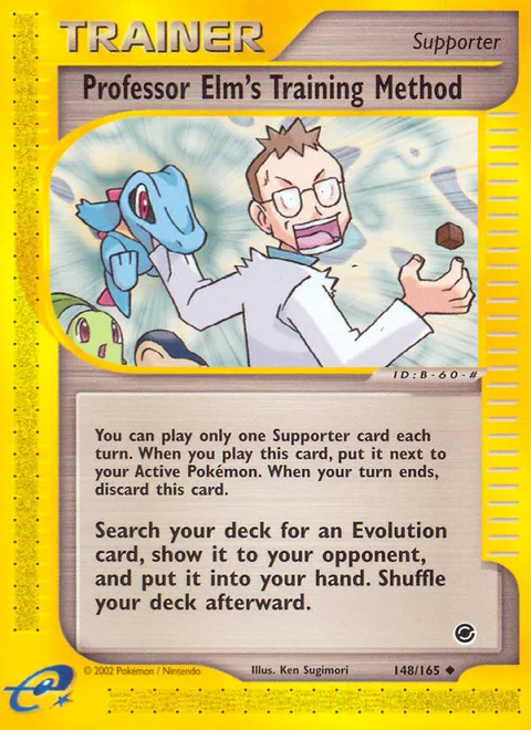 Professor Elm's Training Method, a Pokémon card