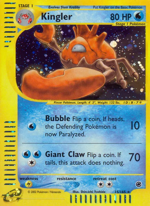 Kingler, a Pokémon card