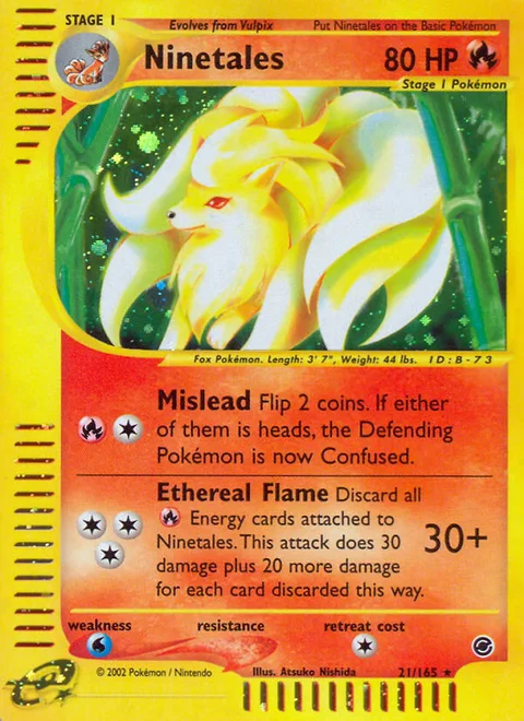Ninetales, a Pokémon card