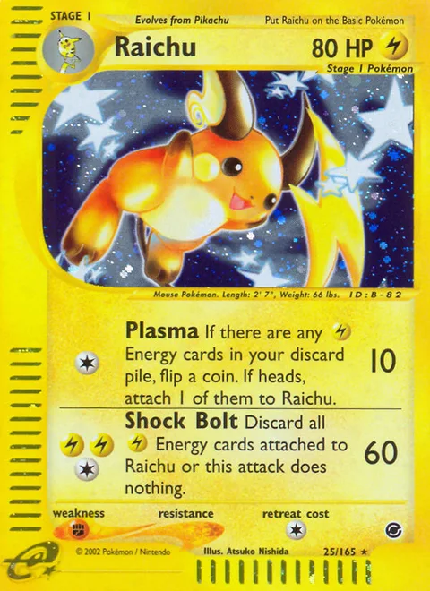 Raichu, a Pokémon card
