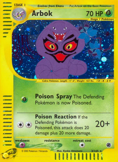 Arbok, a Pokémon card