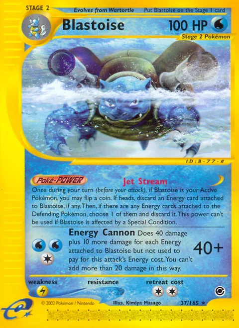 Blastoise, a Pokémon card