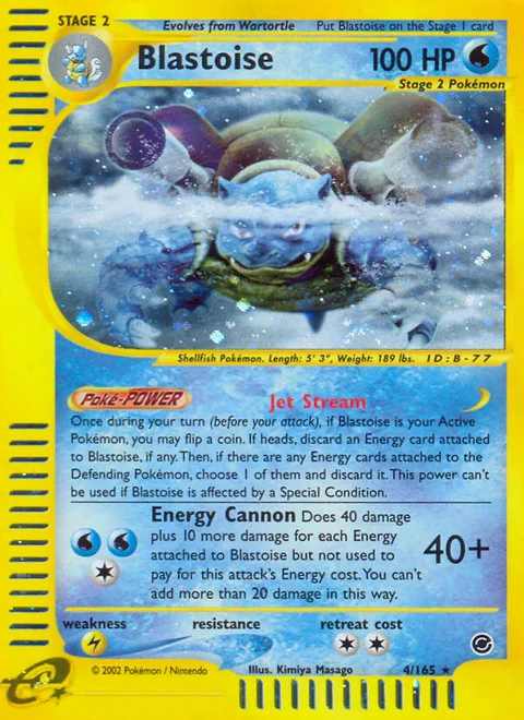 Blastoise, a Pokémon card
