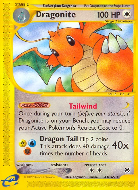 Dragonite, a Pokémon card