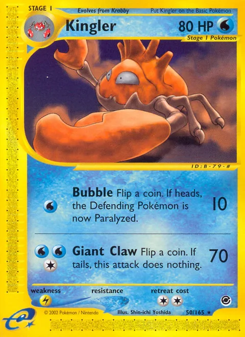 Kingler, a Pokémon card