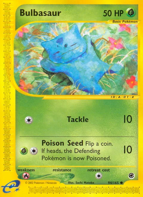 Bulbasaur, a Pokémon card