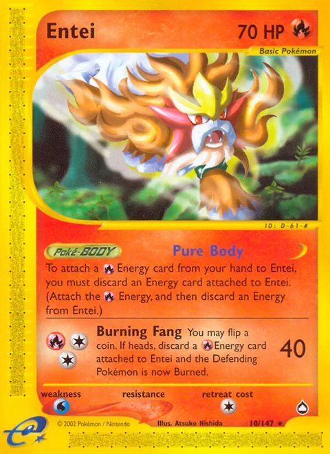 Entei, a Pokémon card
