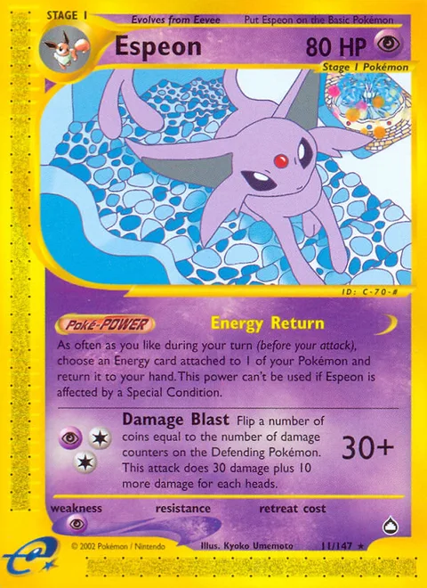 Espeon, a Pokémon card