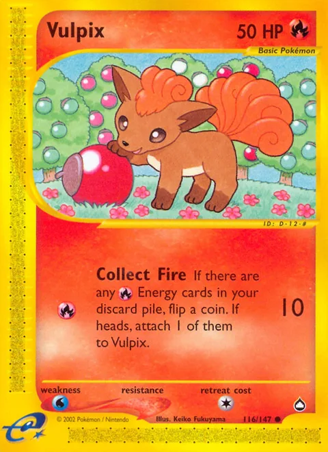 Vulpix, a Pokémon card
