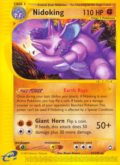 Nidoking, a Pokémon card