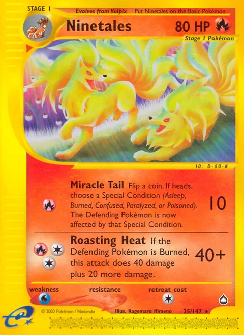 Ninetales, a Pokémon card