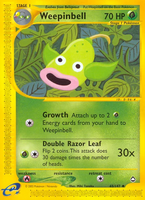 Weepinbell, a Pokémon card