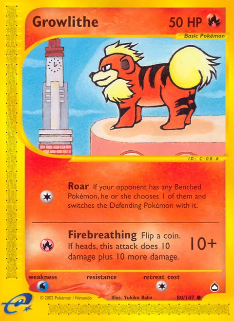Growlithe, a Pokémon card