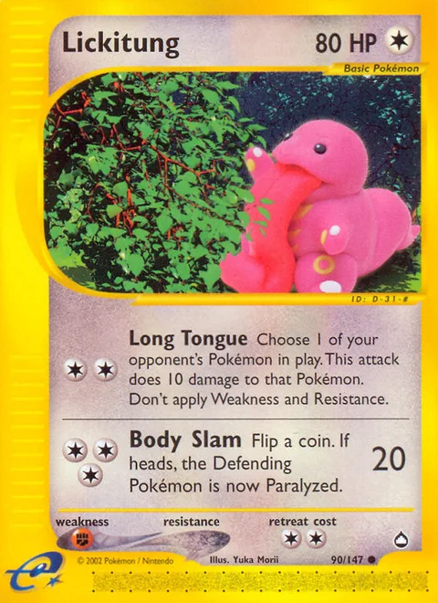 Lickitung, a Pokémon card