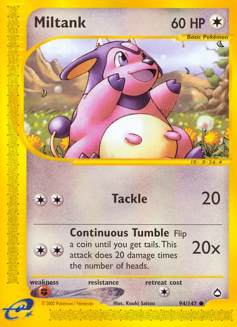 Miltank, a Pokémon card
