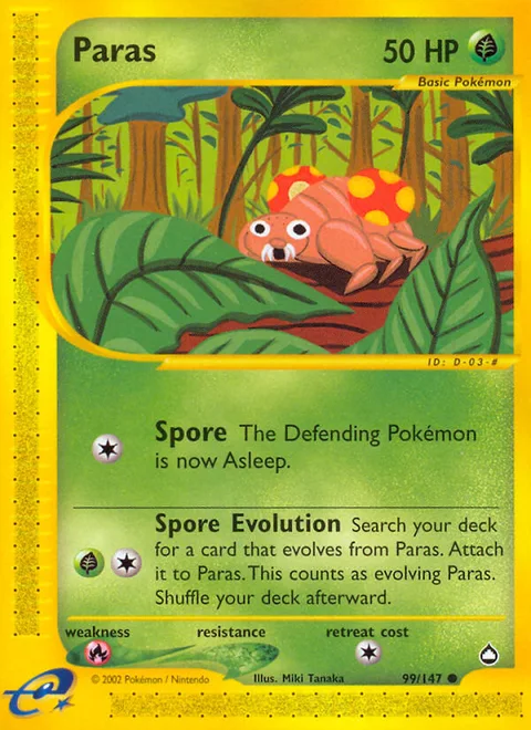Paras, a Pokémon card