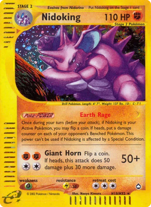 Nidoking, a Pokémon card