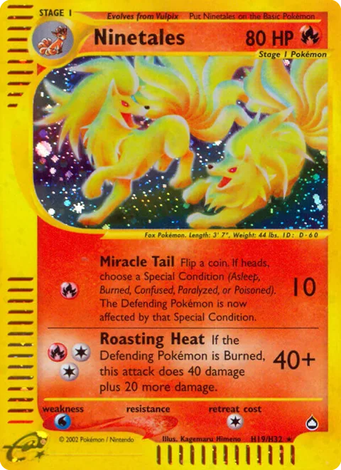 Ninetales, a Pokémon card