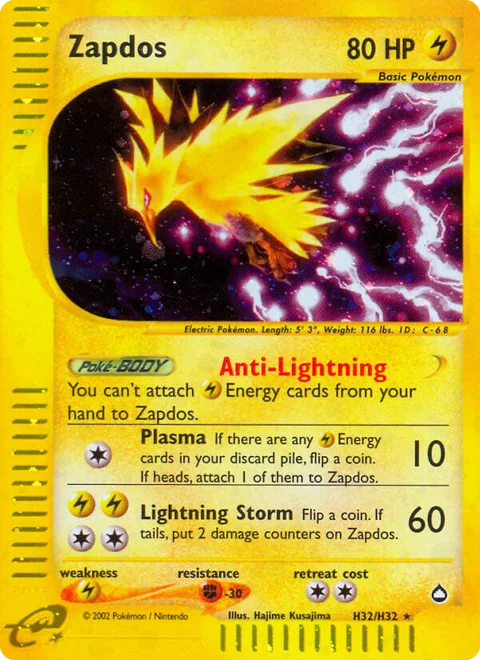 Zapdos, a Pokémon card