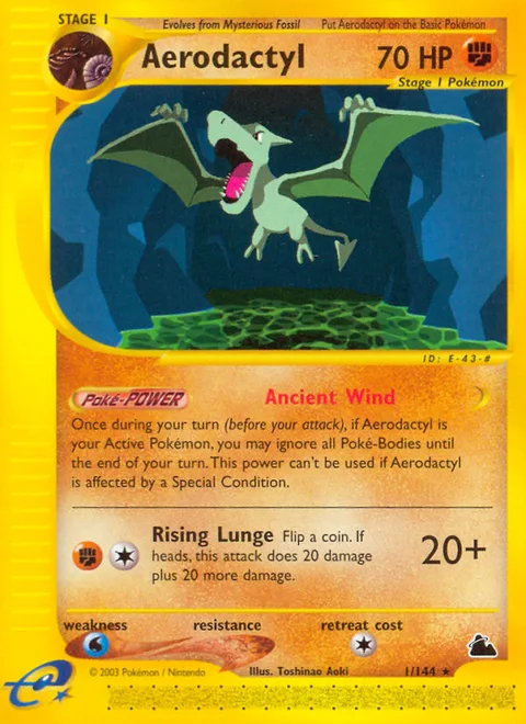 Aerodactyl, a Pokémon card