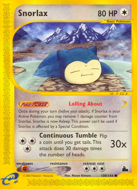 Snorlax, a Pokémon card