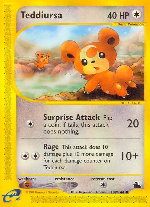 Teddiursa, a Pokémon card