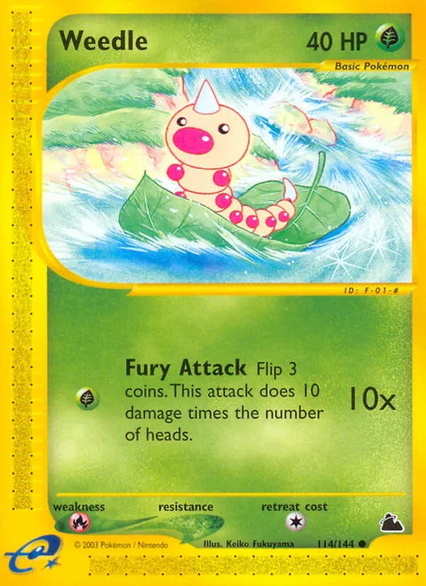 Weedle, a Pokémon card