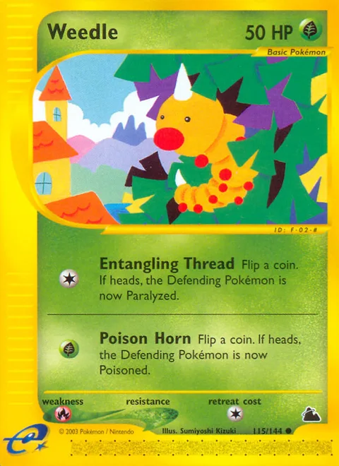 Weedle, a Pokémon card