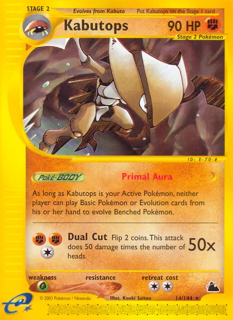 Kabutops, a Pokémon card