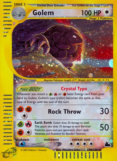 Golem, a Pokémon card