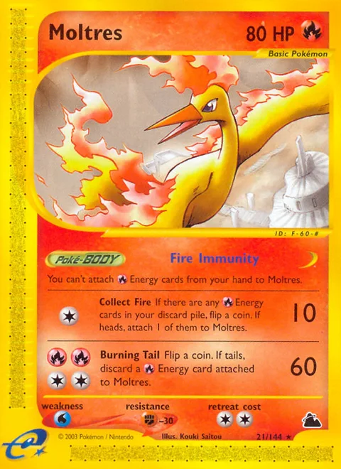 Moltres, a Pokémon card