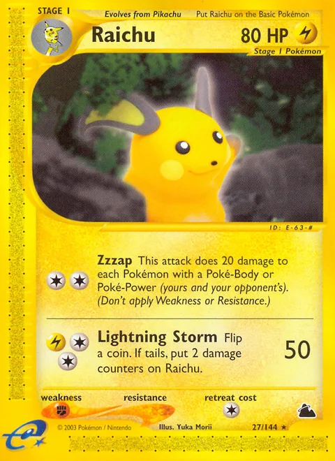Raichu, a Pokémon card