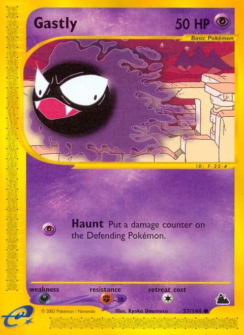 Gastly, a Pokémon card