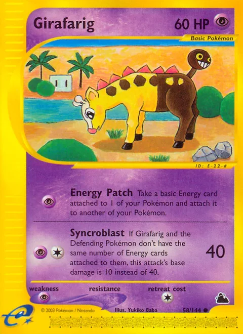 Girafarig, a Pokémon card