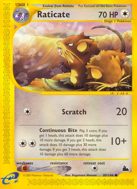 Raticate, a Pokémon card