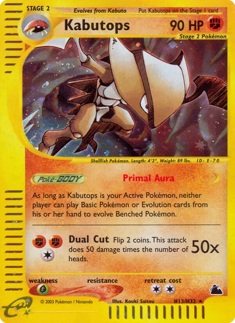 Kabutops, a Pokémon card
