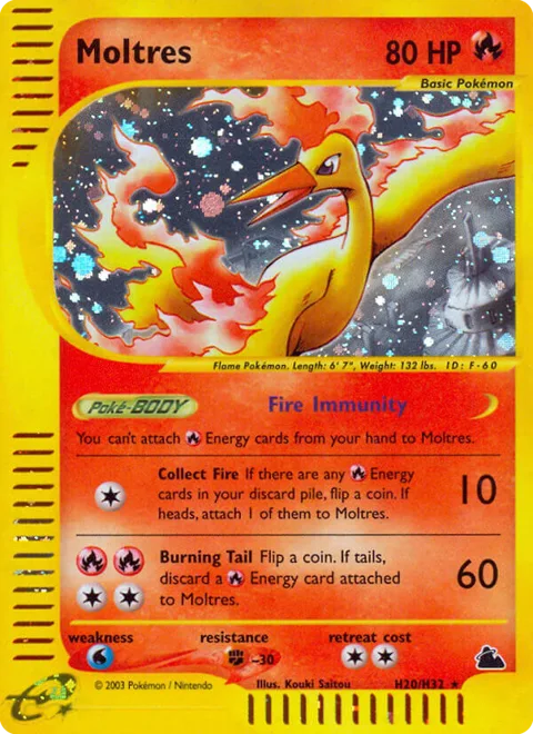 Moltres, a Pokémon card