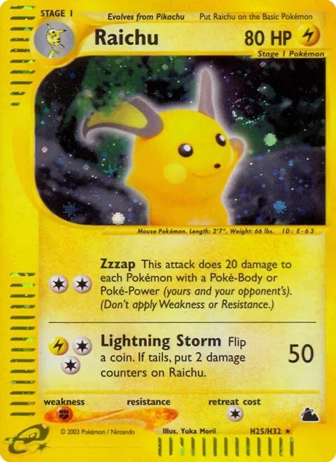 Raichu, a Pokémon card