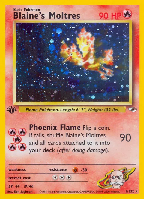 Blaine's Moltres, a Pokémon card