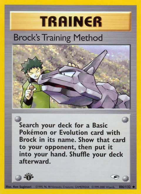 Brock's Training Method, a Pokémon card
