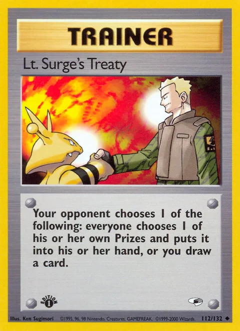 Lt. Surge's Treaty, a Pokémon card