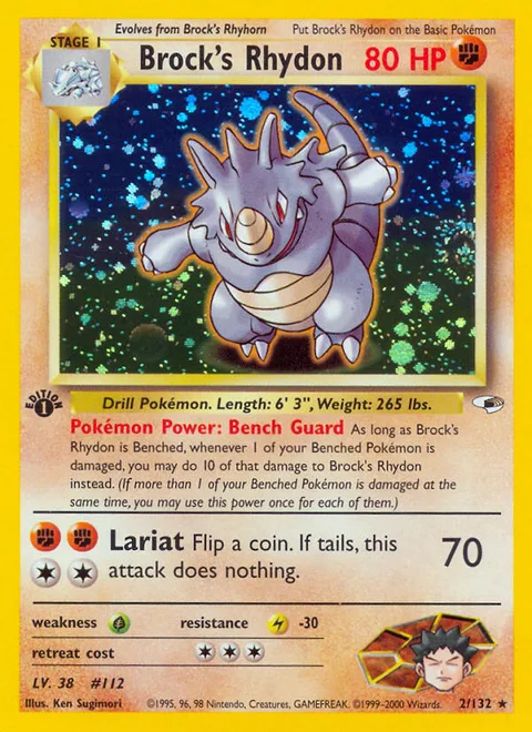 Brock's Rhydon, a Pokémon card
