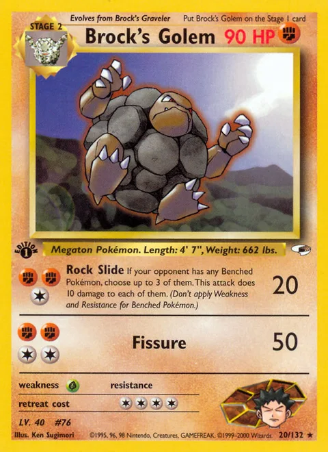 Brock's Golem, a Pokémon card