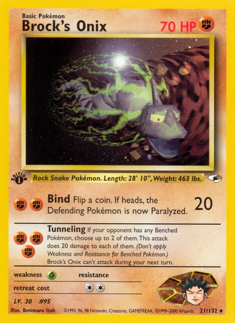 Brock's Onix, a Pokémon card