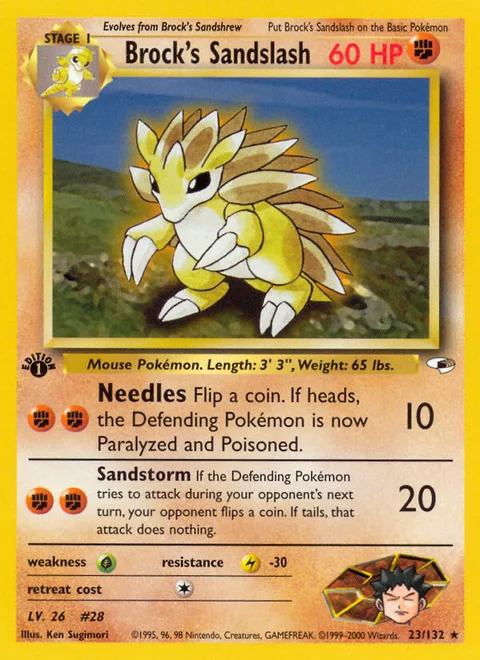Brock's Sandslash, a Pokémon card