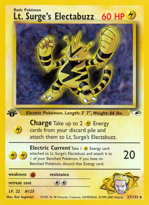 Lt. Surge's Electabuzz, a Pokémon card