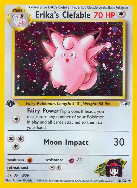 Erika's Clefable, a Pokémon card